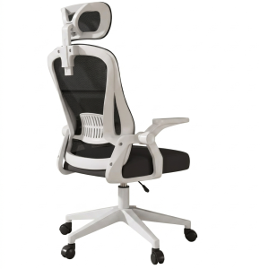 silla ejecutiva con soporte lumbar blanco